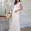 Ropa Premama Seraphine | Vestido Premama De Boda Largo Con Encaje