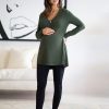 Ropa Premama Seraphine | Top Premama Y Lactancia Manga Larga Canale Caqui