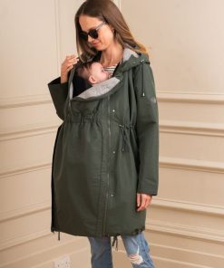 Ropa Premama Seraphine | Parka De Premama Y Porteo 4 En 1 Caqui