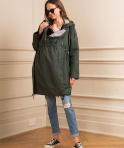 Ropa Premama Seraphine | Parka De Premama Y Porteo 4 En 1 Caqui