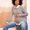 Ropa Premama Seraphine | Jersey Lactancia Premama Con Efecto Camisa En Mezcla De Algodon - Gris