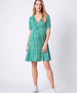 Ropa Premama Seraphine | Vestido Premama Y Lactancia Estampado Verde