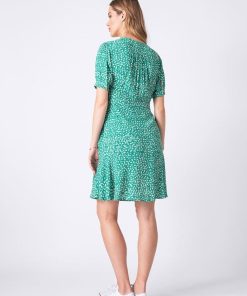 Ropa Premama Seraphine | Vestido Premama Y Lactancia Estampado Verde