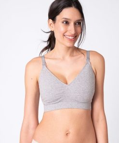 Ropa Premama Seraphine | Sujetador De Lactancia De Bambu - Pack Gris Y Rosa