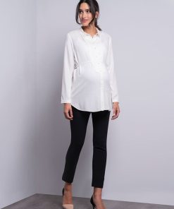 Ropa Premama Seraphine | Camisa Premama Con Cinturon De Tela - Marfil