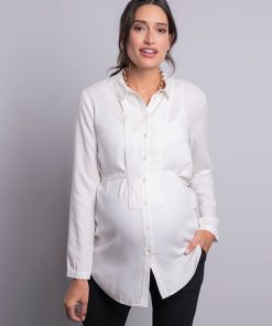 Ropa Premama Seraphine | Camisa Premama Con Cinturon De Tela - Marfil