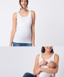 Ropa Premama Seraphine | Camiseta Lactancia De Tirantes - Blanco