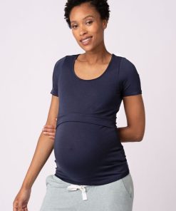 Ropa Premama Seraphine | Camisetas Premama Y Lactancia Gris & Azul Marino