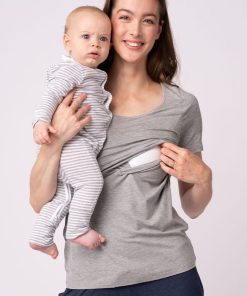 Ropa Premama Seraphine | Camisetas Premama Y Lactancia Gris & Azul Marino