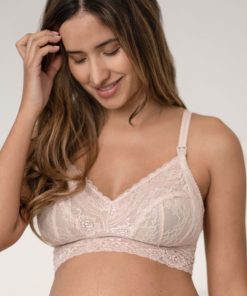 Ropa Premama Seraphine | Sujetador Lactancia Premama De Encaje Bralette - Rosa