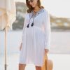 Ropa Premama Seraphine | Caftan Bordado De Maternidad De Manga Larga Boho