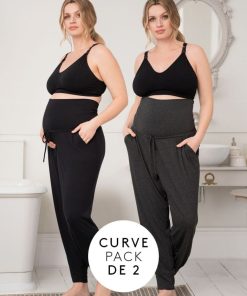 Ropa Premama Seraphine | Pack De Dos Pantalones Premama Para Estar Por Casa De La Coleccion Curve