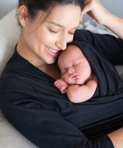 Ropa Premama Seraphine | Camiseta Piel Con Piel De Algodon - Negro