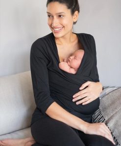 Ropa Premama Seraphine | Camiseta Piel Con Piel De Algodon - Negro