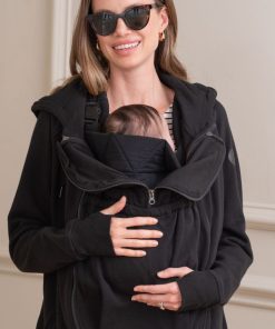 Ropa Premama Seraphine | Sudadera Premama 3-En-1 Con Capucha En Color Negro