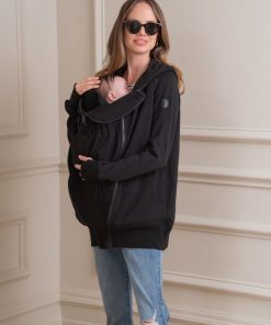 Ropa Premama Seraphine | Sudadera Premama 3-En-1 Con Capucha En Color Negro