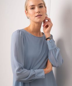 Ropa Premama Seraphine | Top De Premama Y De Lactancia A Capas Azul Pizarra