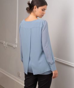 Ropa Premama Seraphine | Top De Premama Y De Lactancia A Capas Azul Pizarra