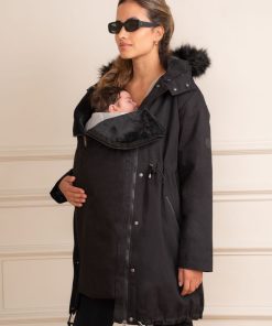 Ropa Premama Seraphine | Abrigo Premama De Porteo 3 En 1 Para Invierno