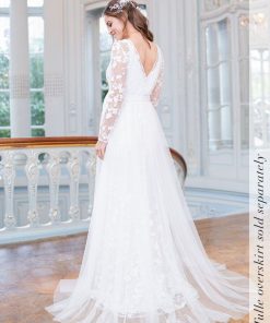 Ropa Premama Seraphine | Vestido De Novia Premama De Encaje De Manga Larga