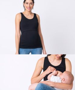 Ropa Premama Seraphine | Camiseta Lactancia De Tirantes - Negro