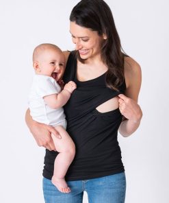 Ropa Premama Seraphine | Camiseta Lactancia De Tirantes - Negro