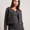 Ropa Premama Seraphine | Chaqueta De Premama De Tweed Elastico Negra