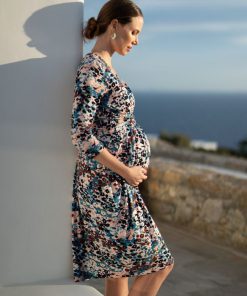 Ropa Premama Seraphine | Vestido Premama Y De Lactancia De Punto Con Estampado Animal