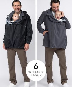 Ropa Premama Seraphine | Chaqueta Impermeable 6 En 1 Para Hombre Con Funda Para Bebe