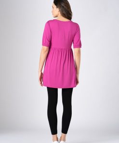 Ropa Premama Seraphine | Top Tunica Rosa Con Escote En V De Maternidad A Lactancia