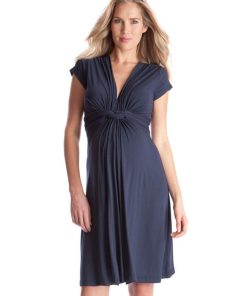 Ropa Premama Seraphine | Vestido Premama Con Nudo Delantero - Azul Marino