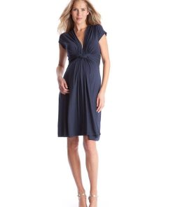 Ropa Premama Seraphine | Vestido Premama Con Nudo Delantero - Azul Marino