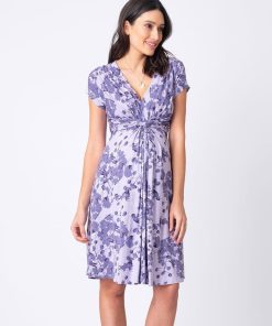 Ropa Premama Seraphine | Vestido Premama Con Nudo Delantero Estampado - Lavanda