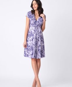 Ropa Premama Seraphine | Vestido Premama Con Nudo Delantero Estampado - Lavanda