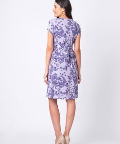 Ropa Premama Seraphine | Vestido Premama Con Nudo Delantero Estampado - Lavanda