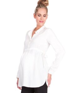 Ropa Premama Seraphine | Blusa Premama Con Nudo Lateral - Marfil