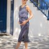 Ropa Premama Seraphine | Vestido Premama Y Lactancia A Rayas Midi