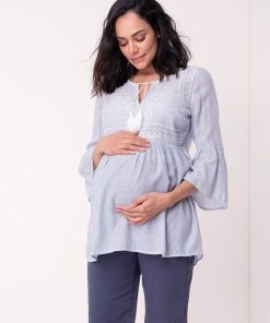 Ropa Premama Seraphine | Blusa Premama Bordada Fruncida