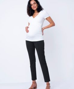 Ropa Premama Seraphine | Pantalones Negros De Premama Slim Leg - Bajo Vientre