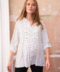 Ropa Premama Seraphine | Blusa Premama Y De Lactancia Plisada De Lunares