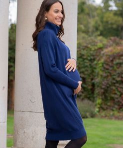 Ropa Premama Seraphine | Vestido Lactancia Y Premama De Punto - Azul Marino