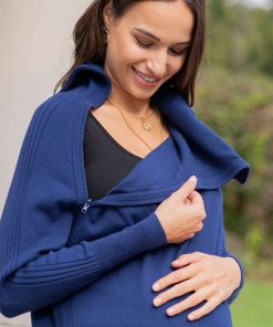 Ropa Premama Seraphine | Vestido Lactancia Y Premama De Punto - Azul Marino