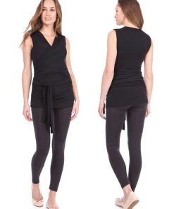 Ropa Premama Seraphine | Top Piel Con Piel De Algodon - Negro