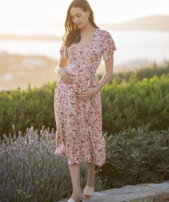 Ropa Premama Seraphine | Vestido Premama Envolvente Floral Retro