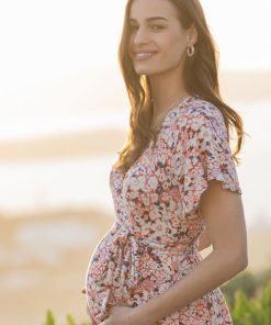 Ropa Premama Seraphine | Vestido Premama Envolvente Floral Retro