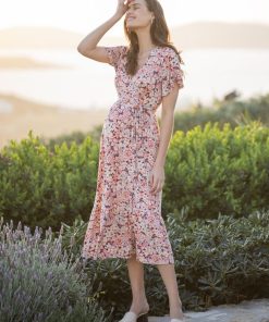 Ropa Premama Seraphine | Vestido Premama Envolvente Floral Retro