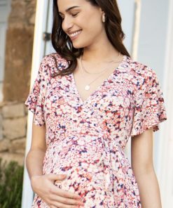 Ropa Premama Seraphine | Vestido Premama Envolvente Floral Retro