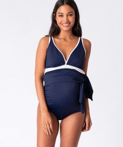 Ropa Premama Seraphine | Banador Premama Con Falda Estilo Nautico