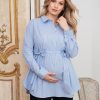 Ropa Premama Seraphine | Camisa Premama Y De Lactancia A Rayas De La Coleccion Curve