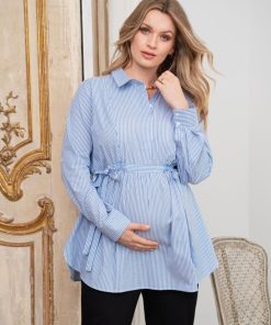 Ropa Premama Seraphine | Camisa Premama Y De Lactancia A Rayas De La Coleccion Curve